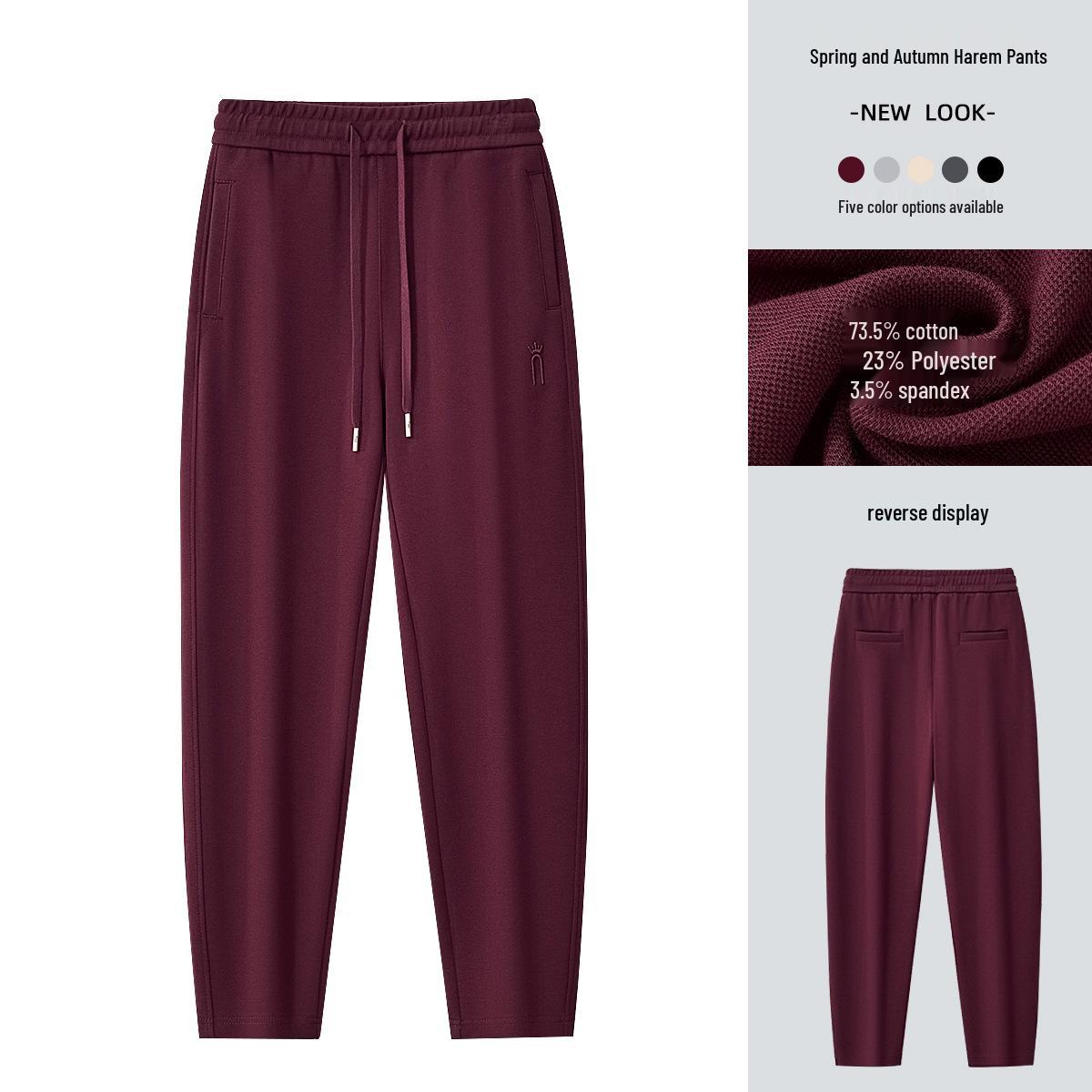 

GAGN Women s Red Cropped Harem Pants - Slimming, Loose Fit, Plus Size, Casual for Early Autumn and Spring. XL