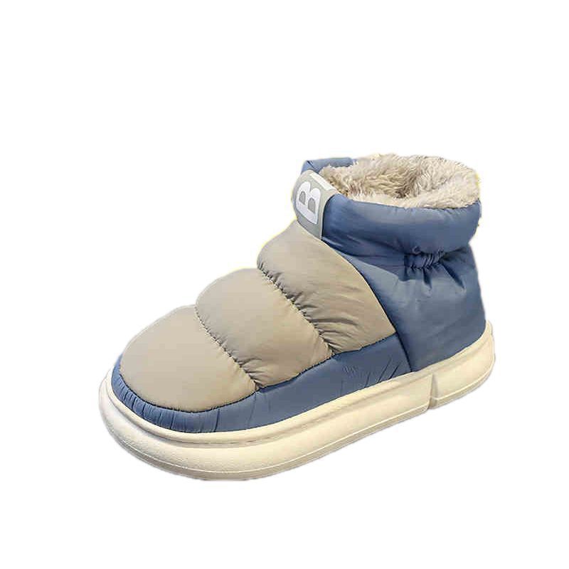 High-top down cotton shoes 2025 winter down warm snow boots soft sole ultra-light non-slip waterproof