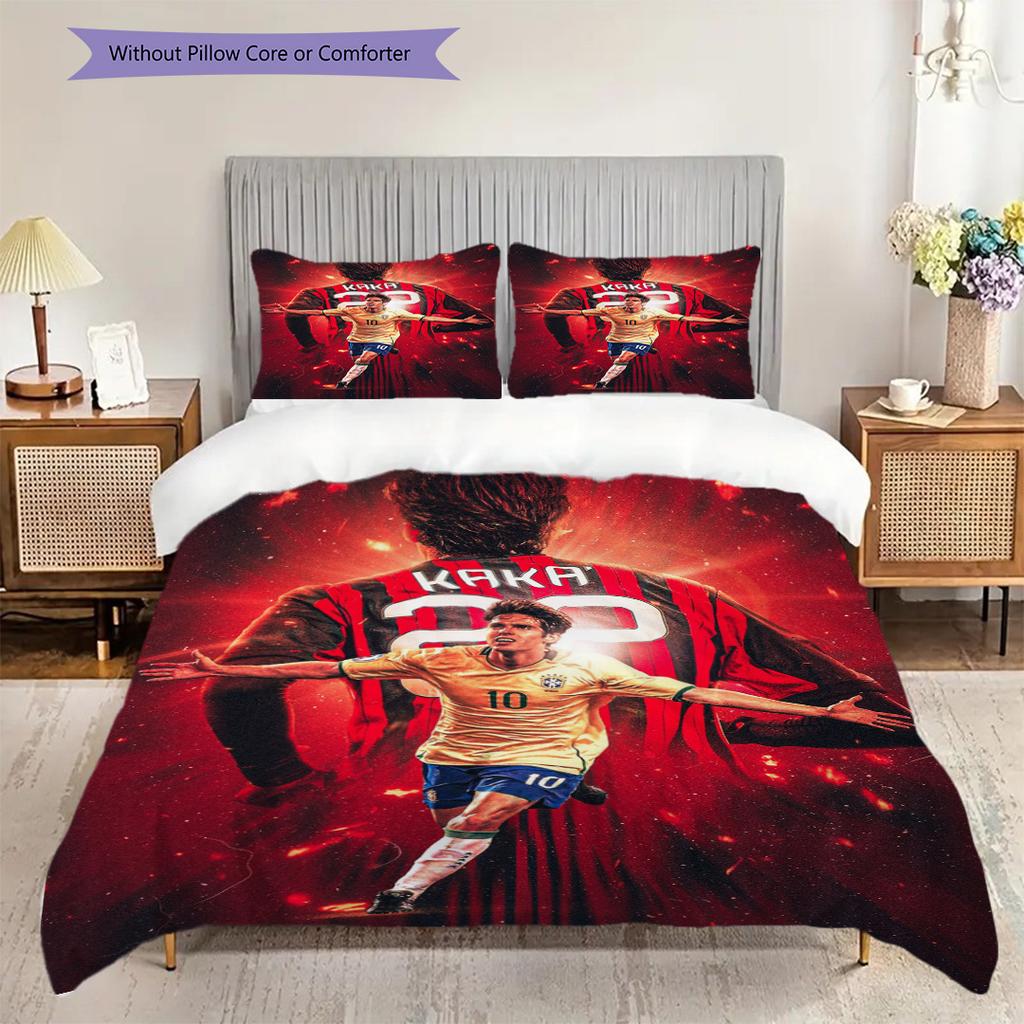 Ricardo Kaka Football Legend Action Three-piece Set (1 * Duvet Cover + 2 * Pillowcase, Without Core) 2D Flat Bedding Set Christmas Birthday Gift