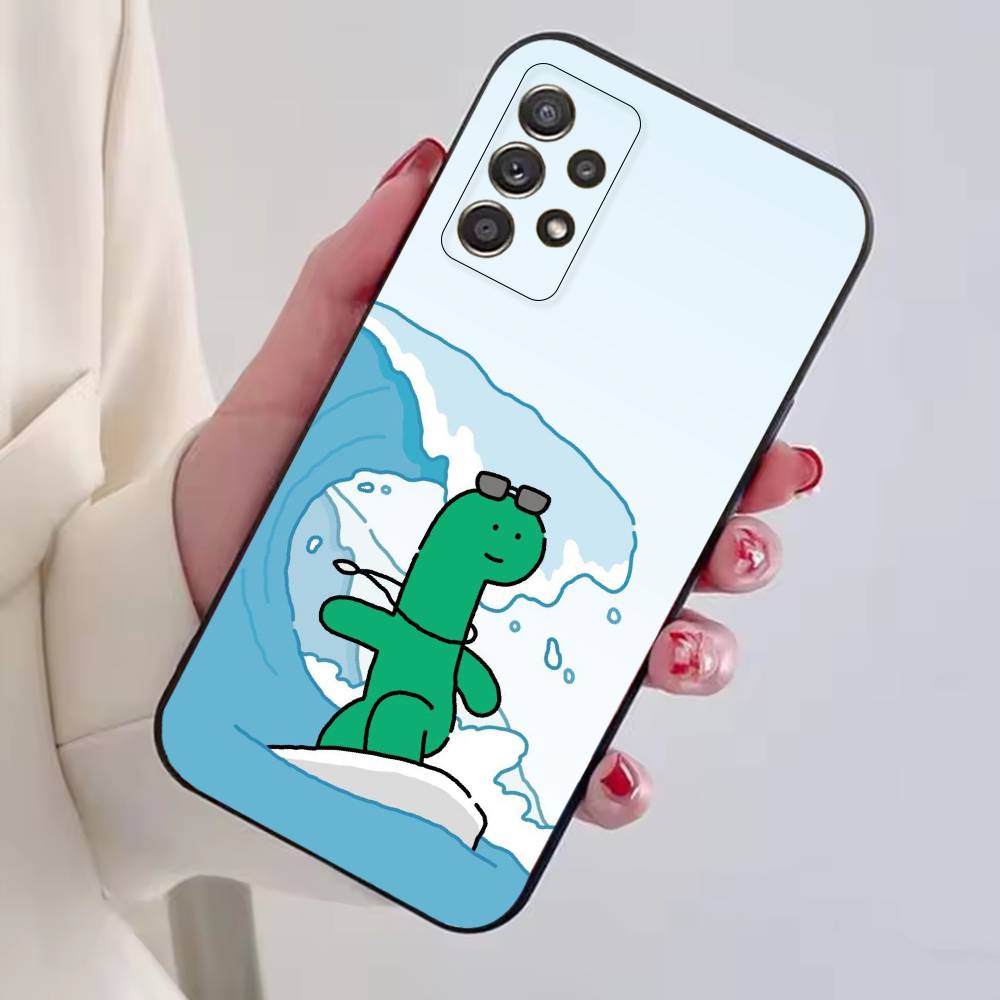 Cute J-Jogumans Dinosaur Phone Case Black Silicone Soft For Samsung S25,S24,S21,S22,S23,S30,Ultra,S20,Plus,Fe,Lite