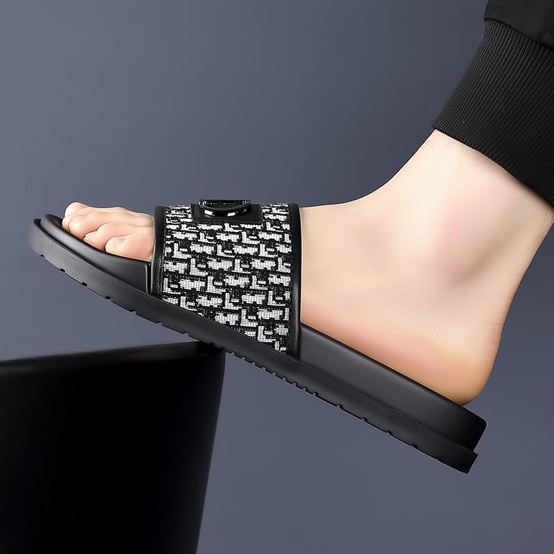 Slippers summer new thick-soled personalized indoor non-slip hotel homestay high-end one-word sandals