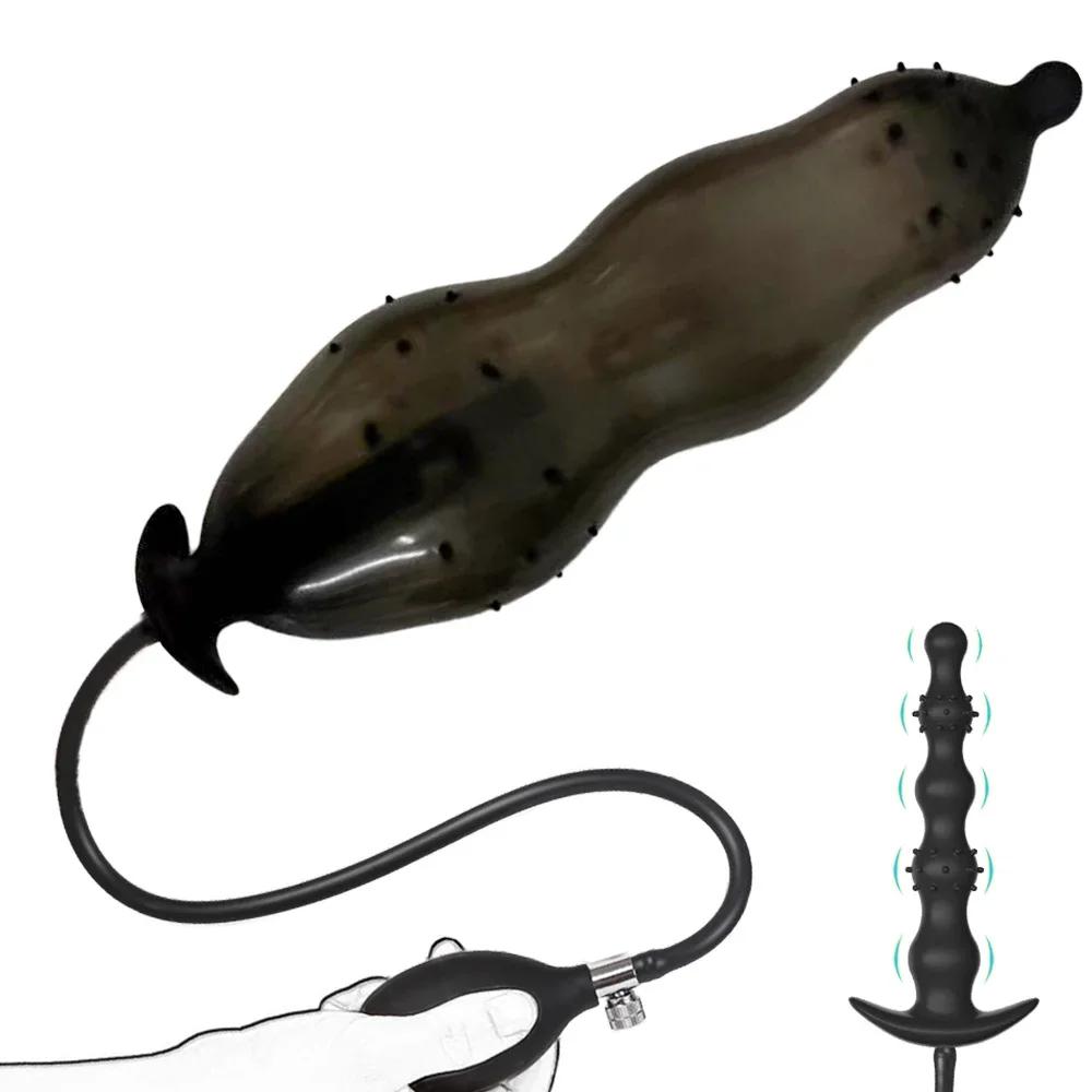 Inflatable Anal Plug Dilator Prostate Massager Buttplug Extra Large Inflat Dildo Anal Pump Adult Supplies Sex Toys For Women Men
