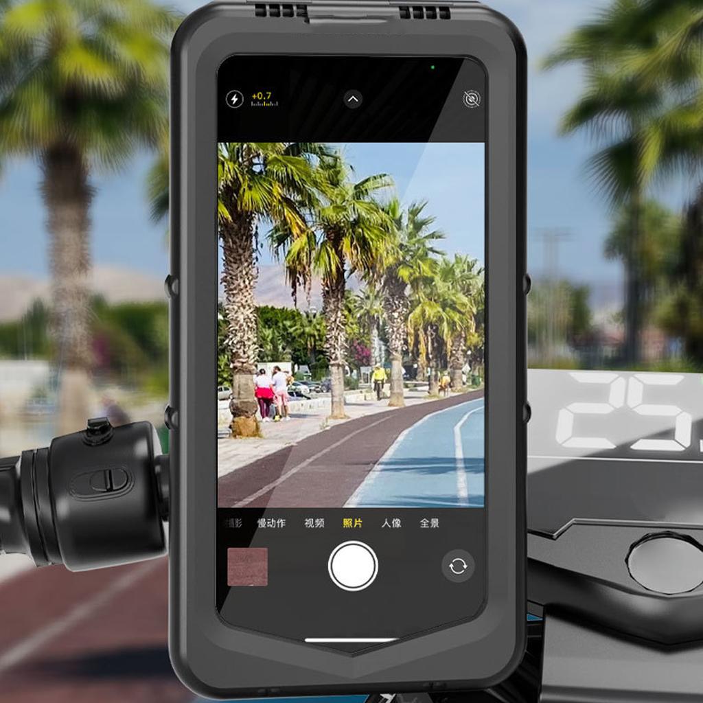 Waterproof Bike Phone Holder Fingerprint Recognition Face Recognition 360 Degree Adjustment Phone