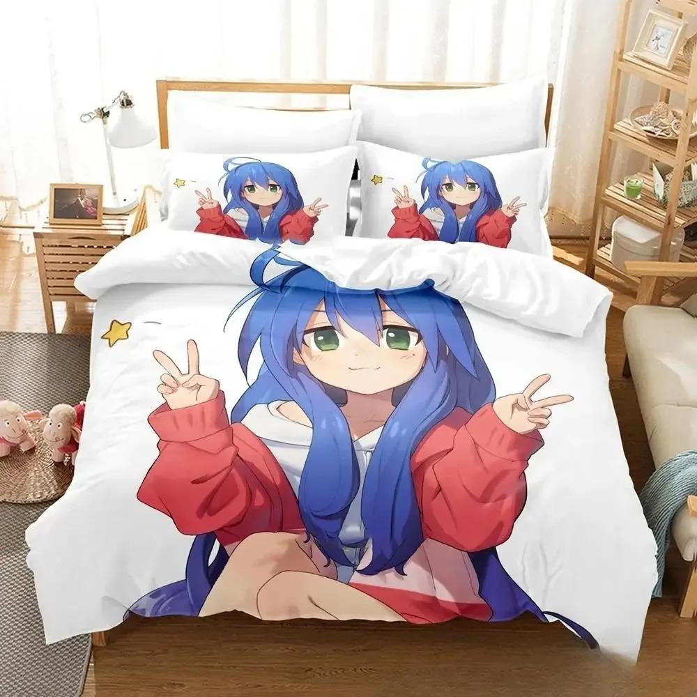 3D Anime Konata Izumi Lucky Star Bettwäsche-Set Bettbezug Bettset Steppdeckenbezug Kissenbezug Steppdecke King Queen Size Jungen Erwachsene