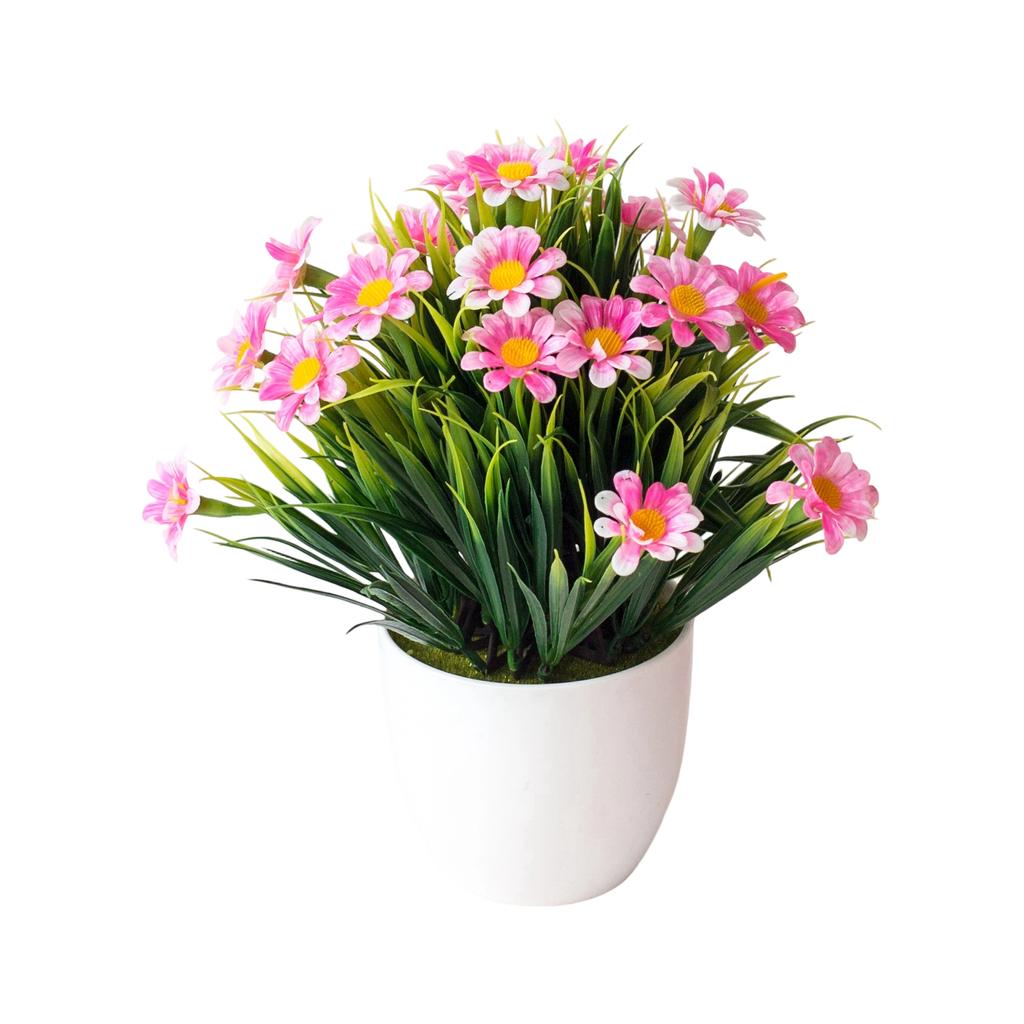 Spring Grass Chrysanthemum Artificial Flower Potted Set Home Simulation Green Plant Decoration Ornaments