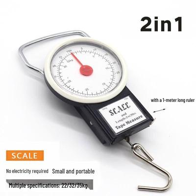 Kompaktní ruční mechanická váha s hákem, kapacita 22/35 kg - Ideální pro zavazadla nebo domácí použití