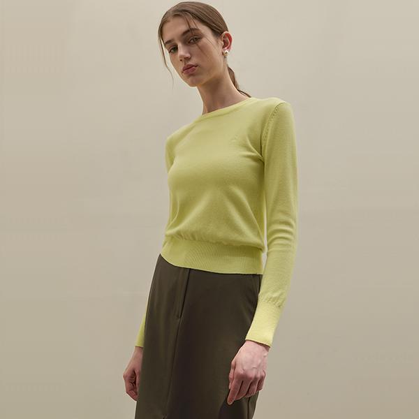 ATELIER NAIN N Signature T023-Basic Round Neck Embroidered Knit (T-6582)