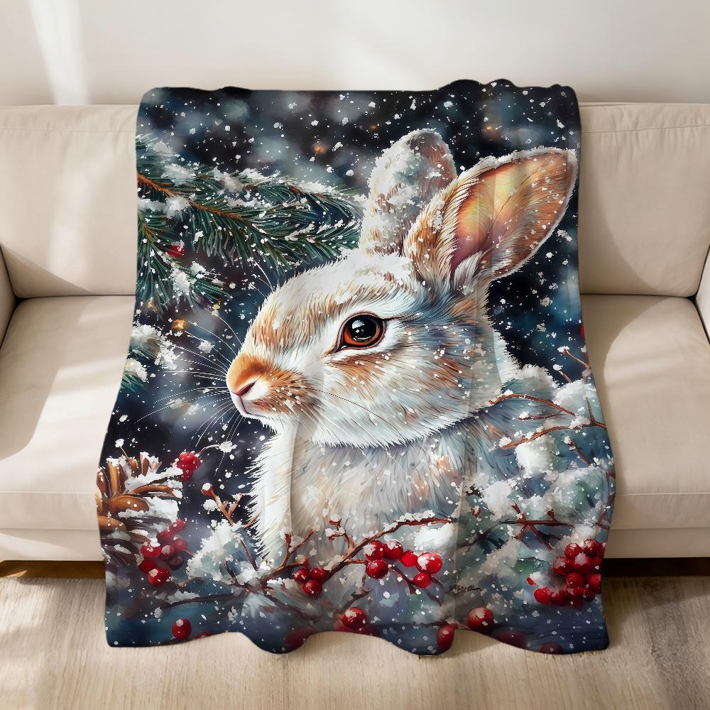 Schattige Kerstkonijn Eekhoorn Alpaca's Wolf Flanellen zacht warm pluche deken bank woonkamer hogar slaapkamer huis Auto draagbaar
