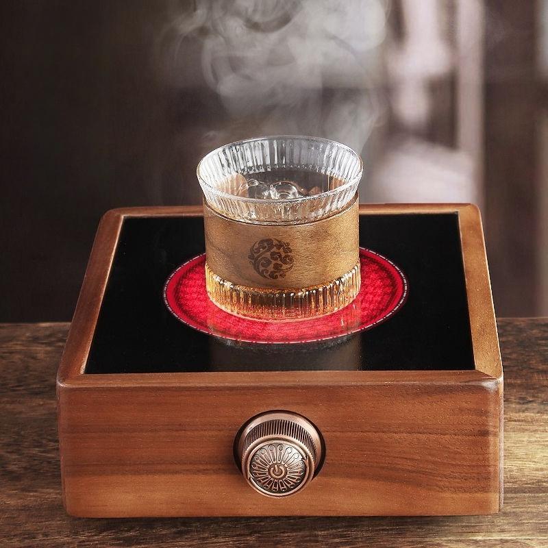 1pc Glass Coffee Mug Japanese Style Walnut Cup SleeveTransparent Kawaii Cup Coffeeware Beautiful Tea Mugs Beer Mug Cute Mug