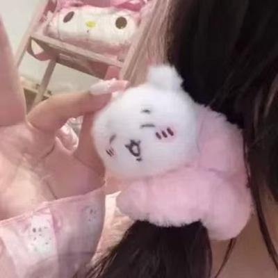Chiikawa Plush Hair Tie Cute Cartoon Ponytail Holder Kawaii Little Eight Hair Scrunchie Girls Sweet Daily Hair Accessories