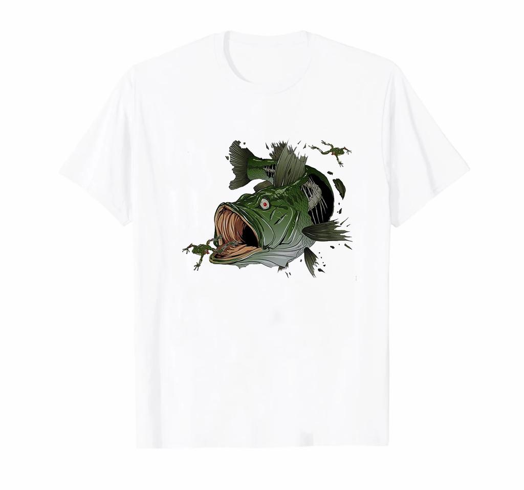 Unique Skull Largemouth Bass Fisherman Fishing Angler Gift TShirt Summer Cotton ONeck Short Sleeve Mens T Shirt New S3XL