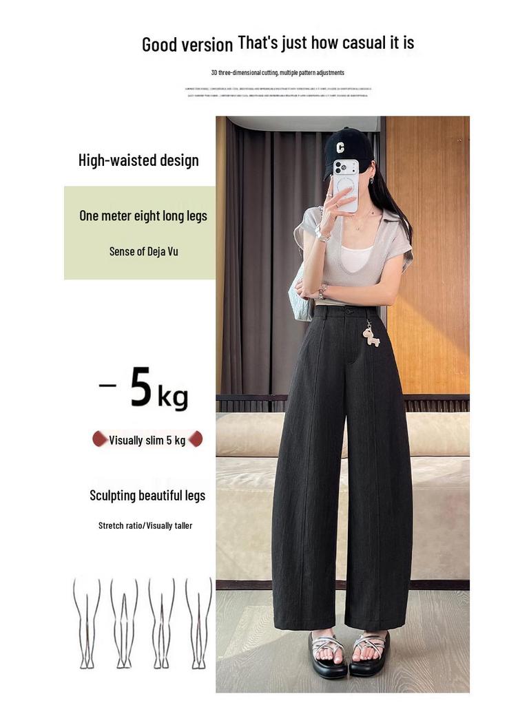 Women's High-Waisted Slimming Cropped Wide-Leg Trousers for Spring 2026 - Pear Shape Fit