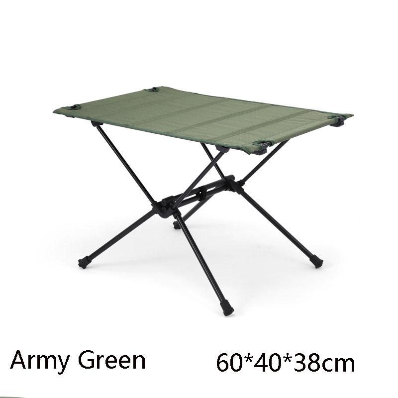 

Сверхлегкий алюминиевый складной стол Компактный портативный стол для кемпинга для рыбалки на открытом воздухе, пикника, барбекю, пляжа армия зеленый