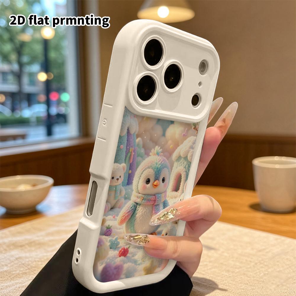 Phone Case: 2D Flat, Fits iPhone 18, 17, 16, 15, 14, 13, 12 Pro Protective Case, Frozen Penguin Kingdom, Perfect Christmas and Halloween Holiday Gift