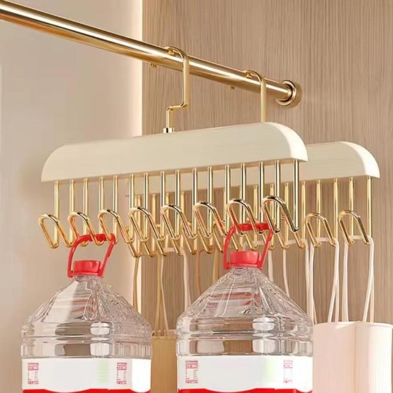 Wooden Sling Hanger Organizer with Multiple Hooks for Underwear Bras Vests Space-Saving Durable Storage Rack Hangers for Clothes