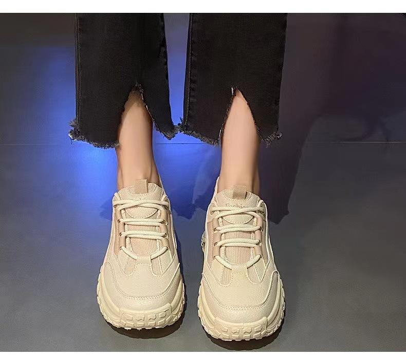 New Fashion White Shoes 5cm Comfortable Platform All-Matching Casual Sports Board Shoes