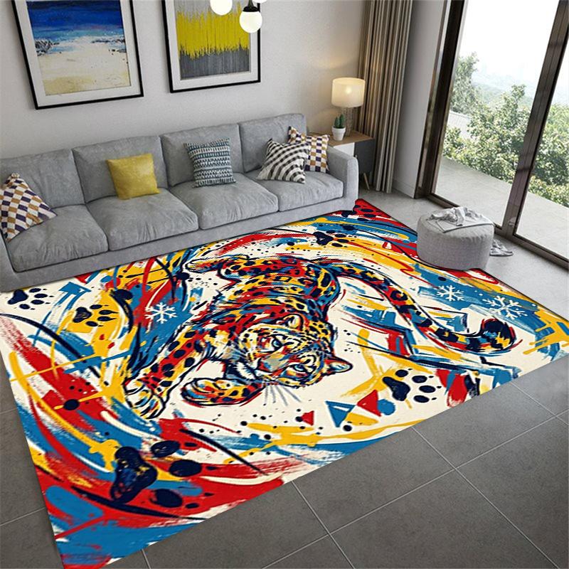 2025 New Snow Leopard Animal Carpet Rug for Living Room Bedroom Home Sofa Decoration,Kids play Non-slip Floor Mat111