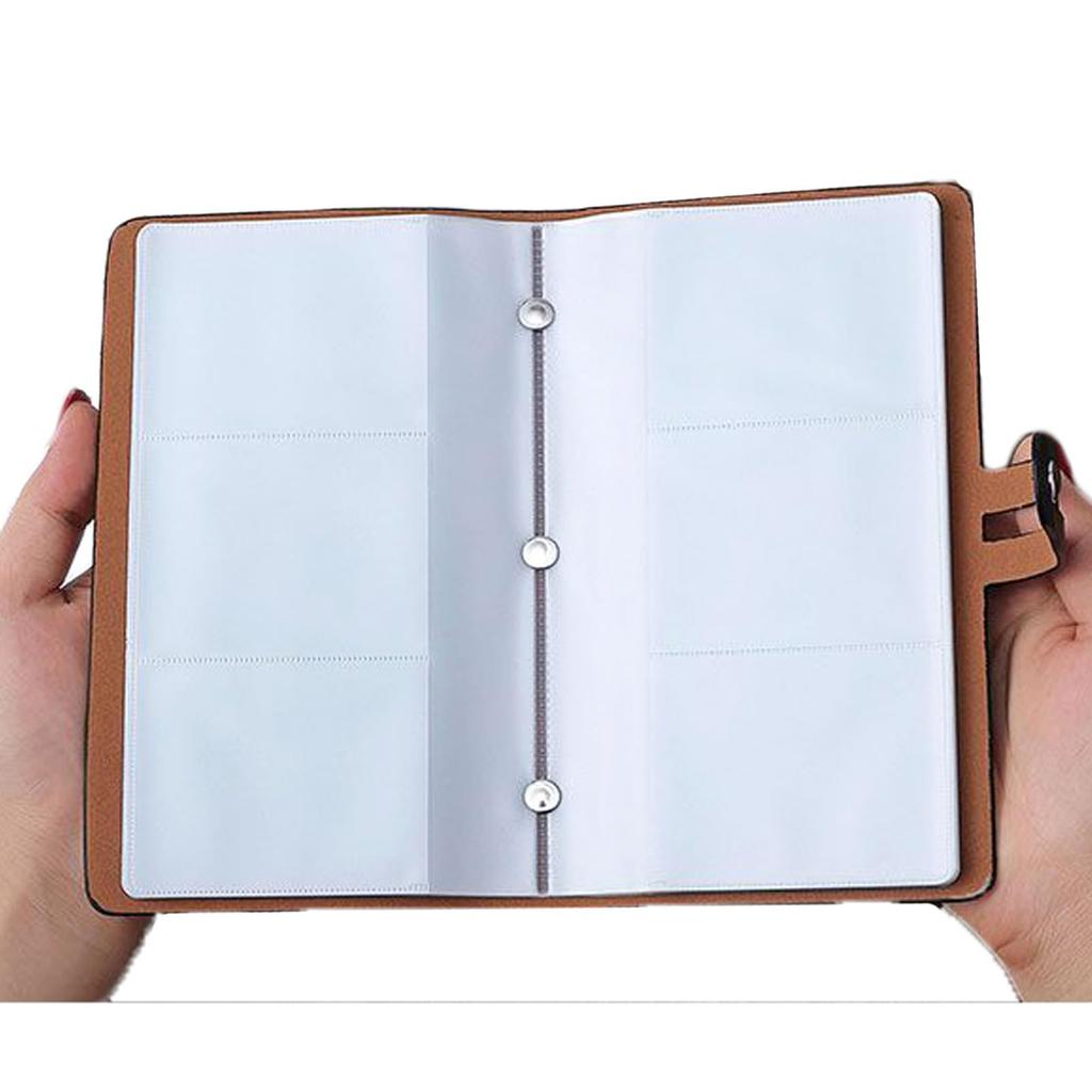 AVILMORE Card Case, Point Card Case, Credit Card Case, Card Holder, Large Capacity, Slim, Anti-Magnetic, Anti-Skimming, Holds 96 Cards (Brown)