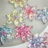 100Pcs Transparent Christmas Snowflake Flatback Resin Cabochon for Hair Bow Center for Phone Decoration DIY Hair Accessories