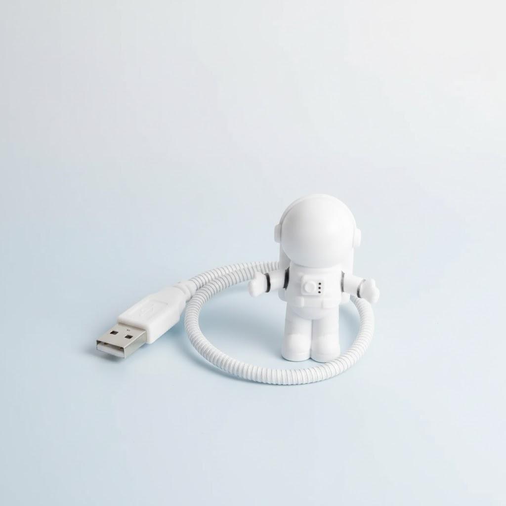 

Creative Spaceman Astronaut LED Flexible USB Light Night Light Toy for Laptop Car Power Bank USB Charger Decor White