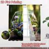 2D Flat Printing 2pcs Curtains Cute Turtle Terrarium Garden Digital Printed Polyester Drapes All Season Party & Holiday Decor