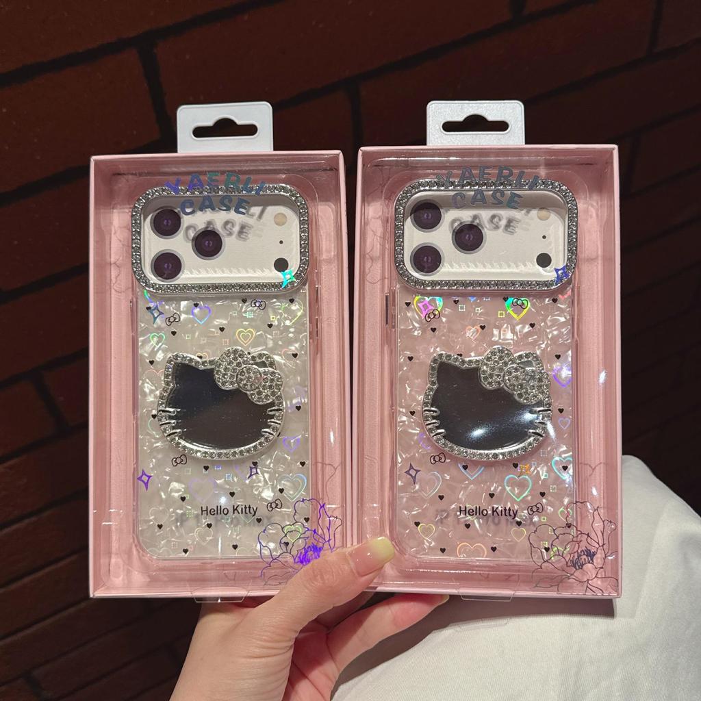 Bright Diamond KT Cat Mirror Case for Honor 500 Pro/nova 15 Pro/P80/90 Pro Max