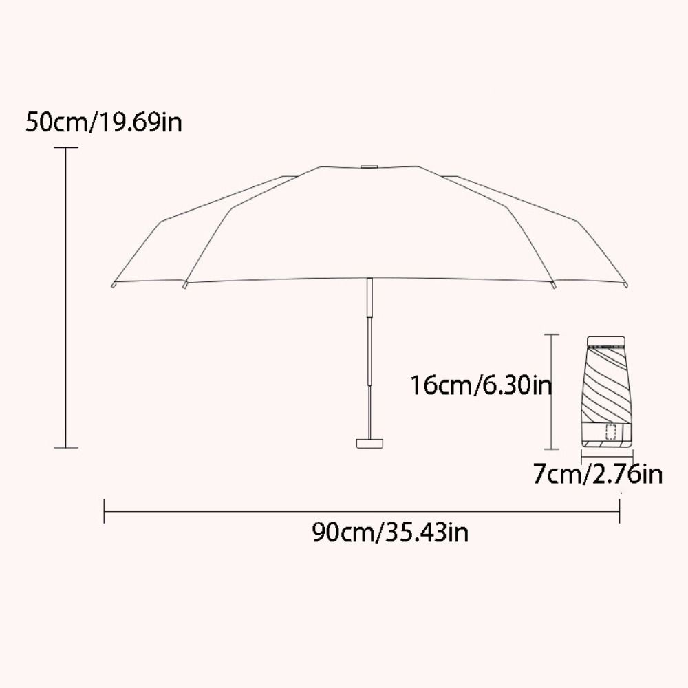 Windproof Rain Umbrella Anti UV Sun Shade Parasol Five-Folding Parasol  Student