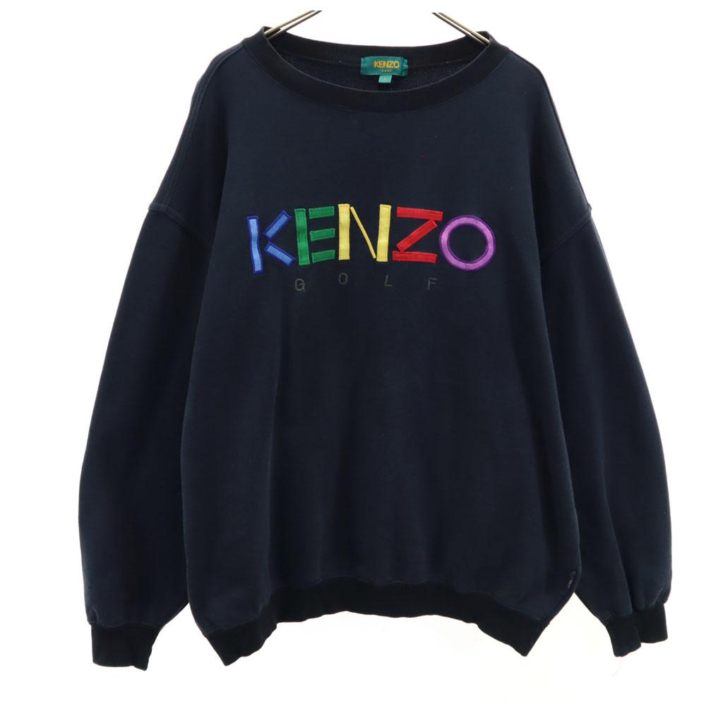 KENZO GOLF 90s Made in Japan Old golf Long sleeve sweat trainer 4 black Men's Used
