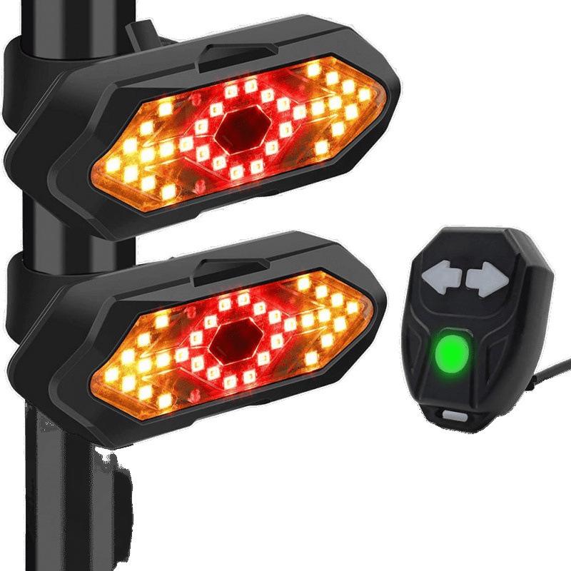 Wireless USB Rechargeable LED Bike Tail Light with Remote Turn Signals