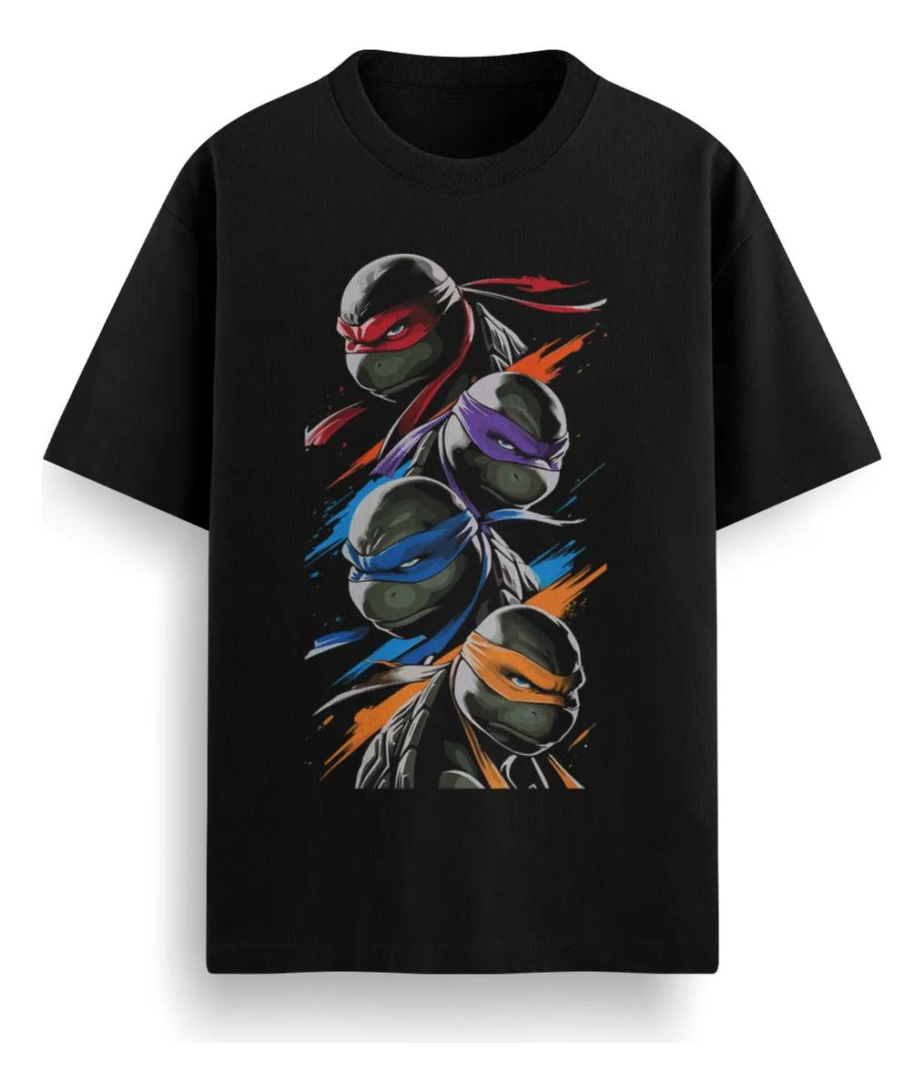 

2026 Hot Selling Summer Fashion New Anime Ninja Turtles Outdoor Suitable for Street Cotton Loose Round Neck Tshirt Large Size S разноцветный