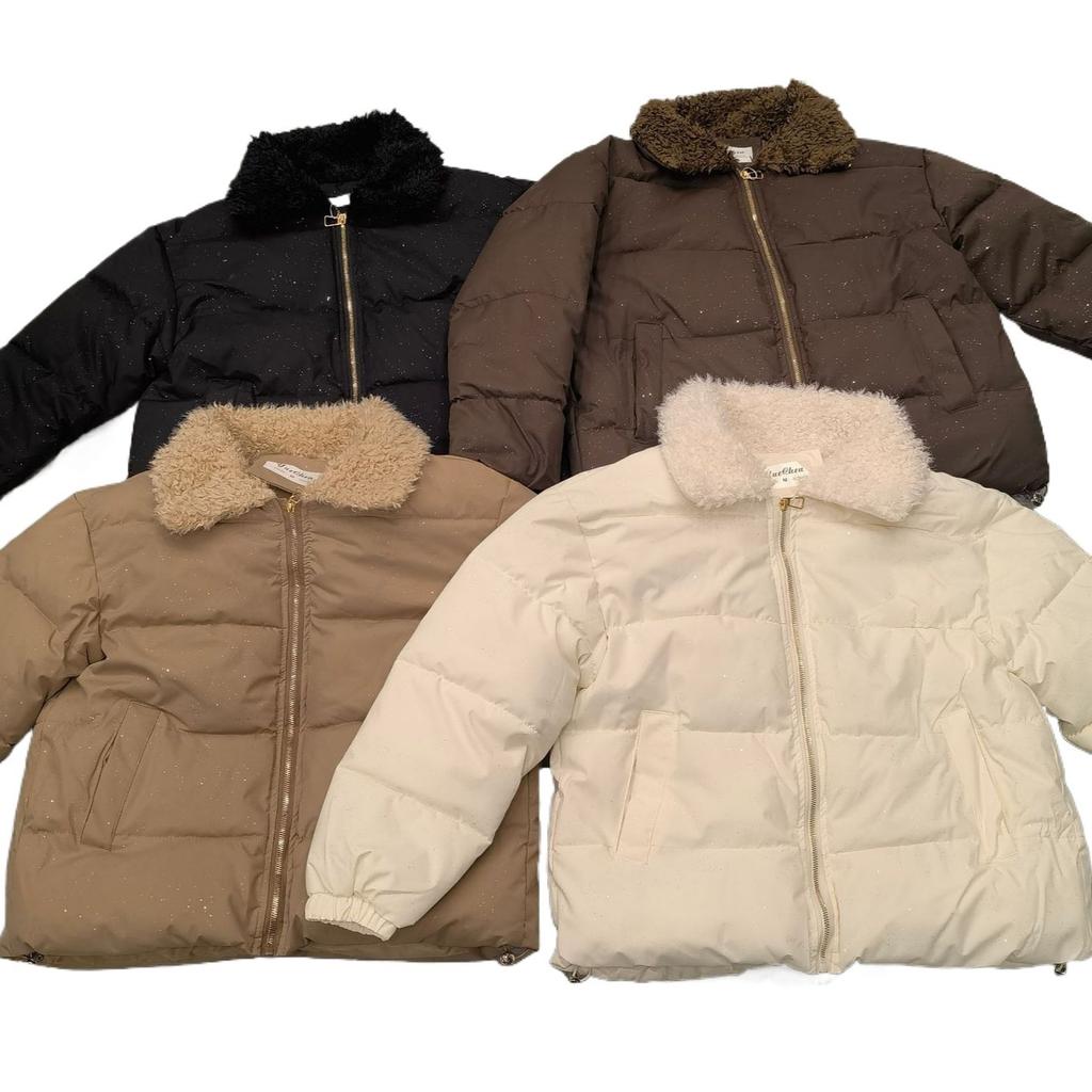 Big fur collar short down cotton clothes women's new loose bread clothes small thickened winter cotton-padded coat