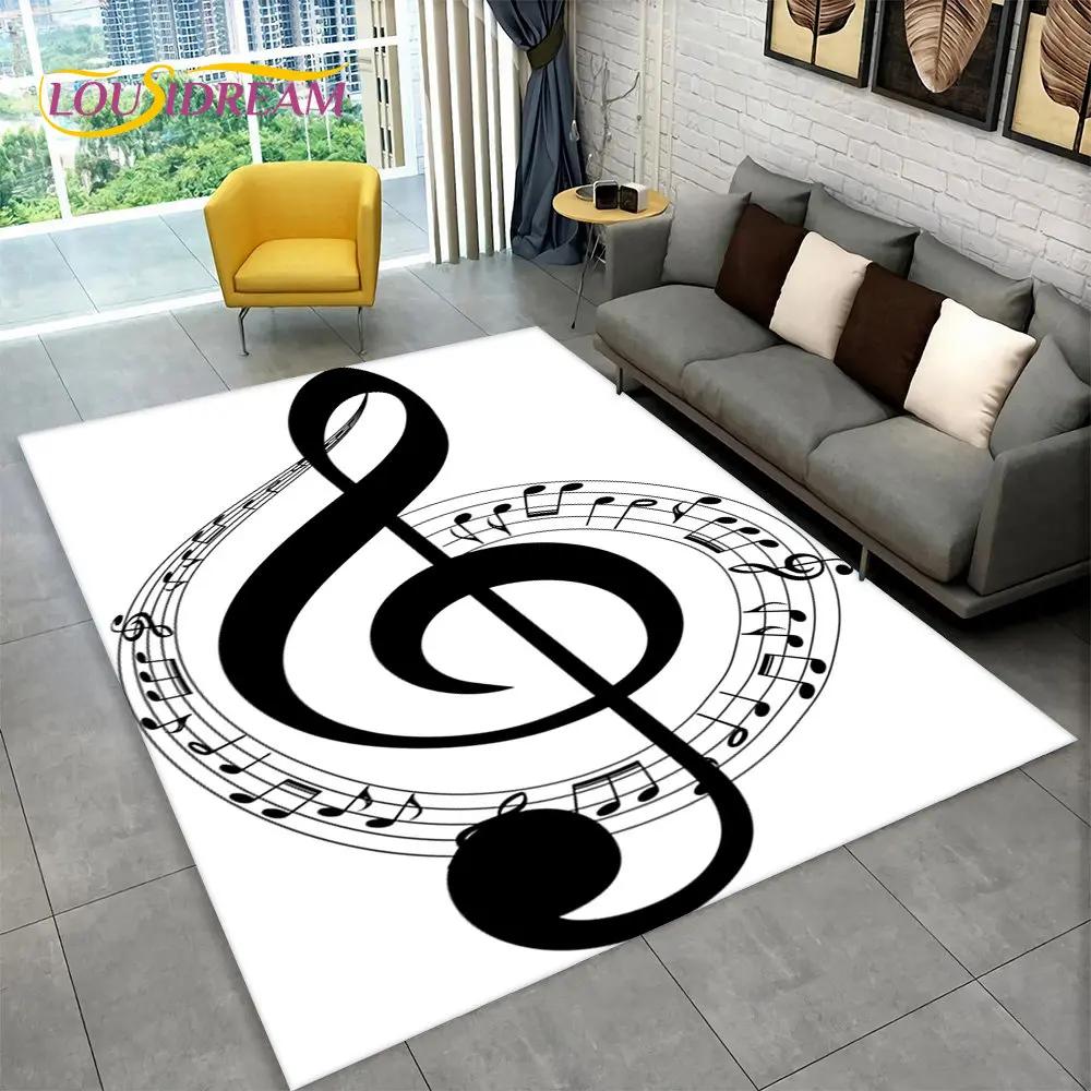 3D Müzik Nota Piyano Sanat Alan Kilim Büyük, Oturma Odası Yatak Odası Kanepe Paspas Dekor için Halı Kilim, Çocuk kaymaz Zemin Mat