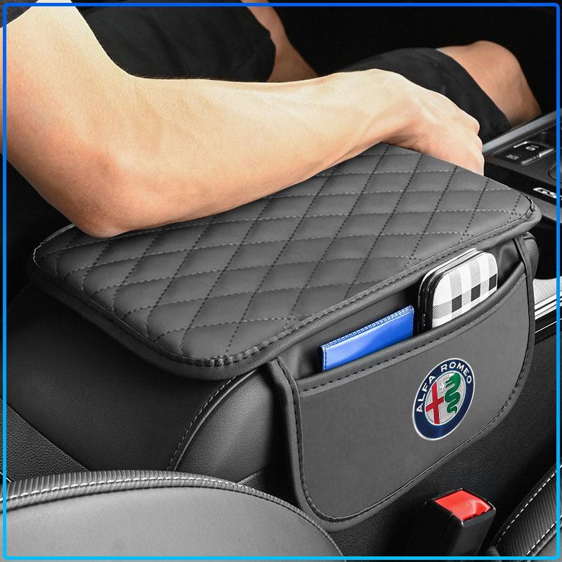 For Alfa Romeo 147 159 Giulietta Giulia Mito Spider Alpha Nheadrest 1Pcs Leather Car Armrest Mat Tissue Boxes Height Pad Armrest Box