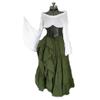 Renaissance mittelalterliches Kleid, schulterfreies ausgestelltes Ärmelkostüm mit Taillengürtel, Damen Retro Gothic langes Kleid, Halloween Rollenspielparty
