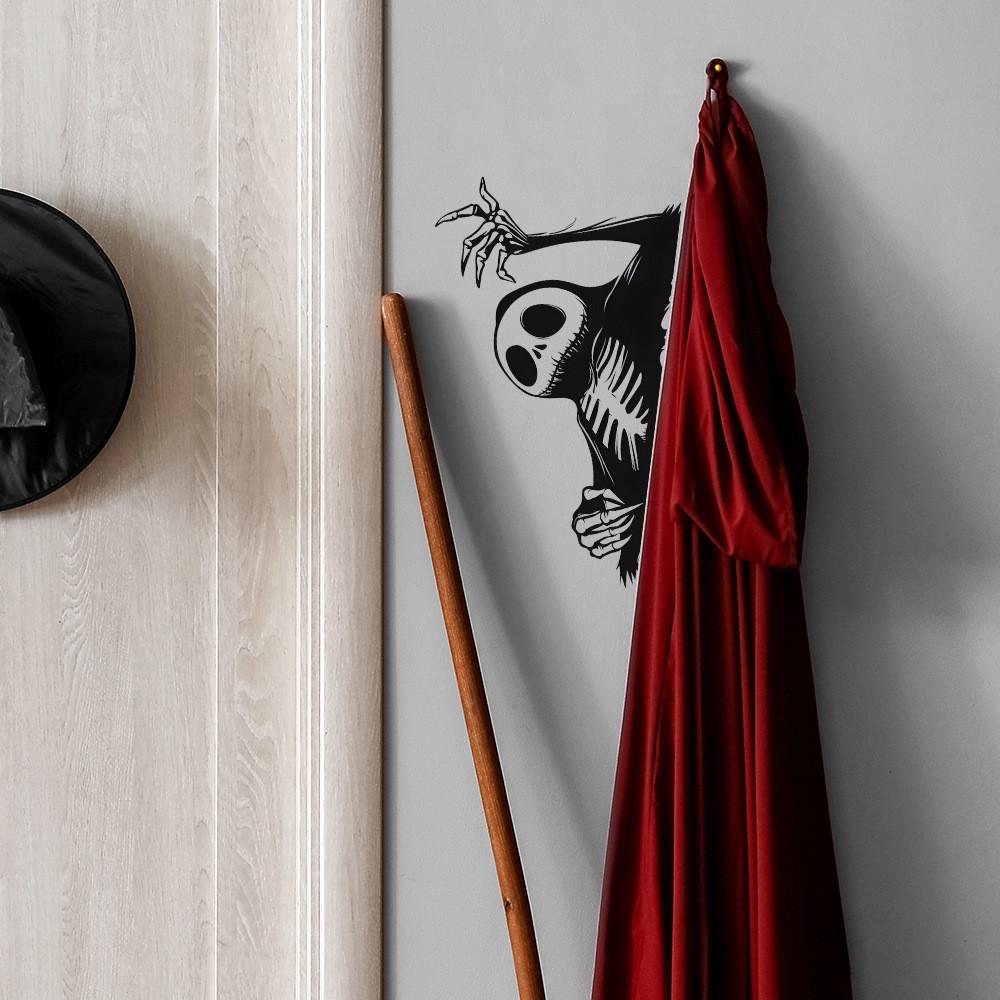 Lazy Skeleton Halloween Pattern Home Decoration Stickers For Walls Cars And