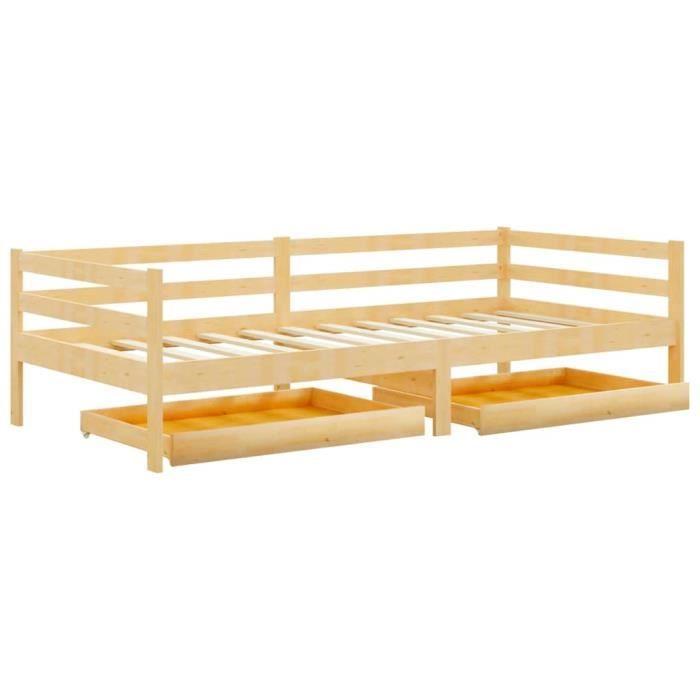 VidaXL Lit de repos avec tiroirs 90x200 cm Bois de pin massif 3083674