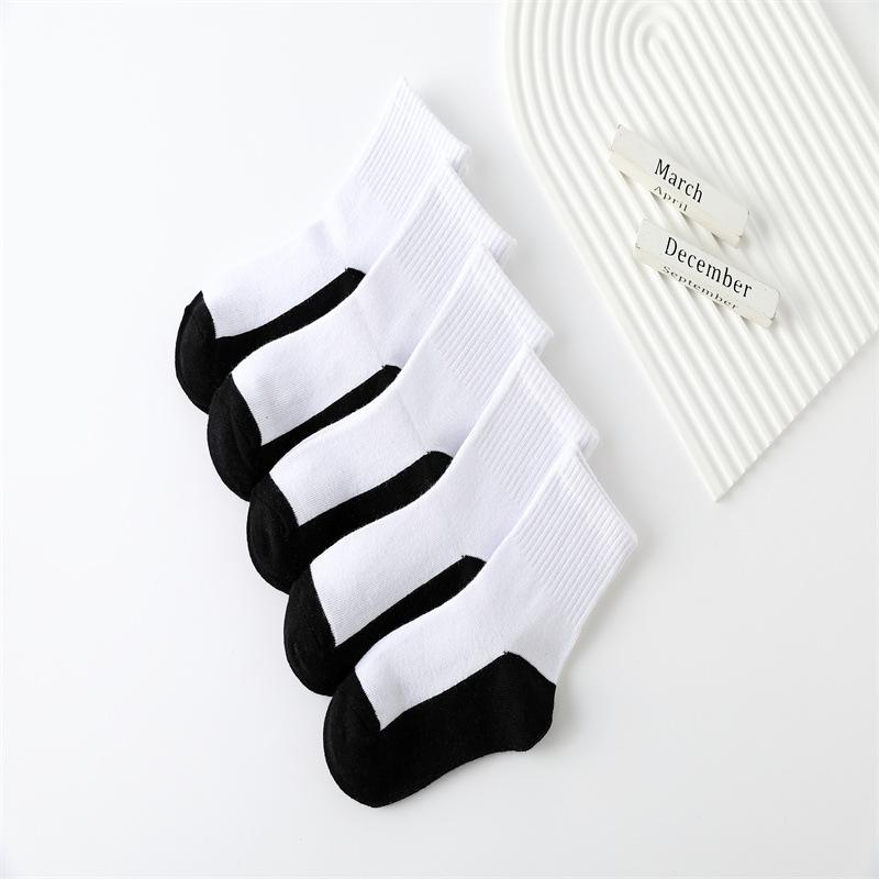 Autumn & Winter Children's White Cotton Sports Socks with Loose Top