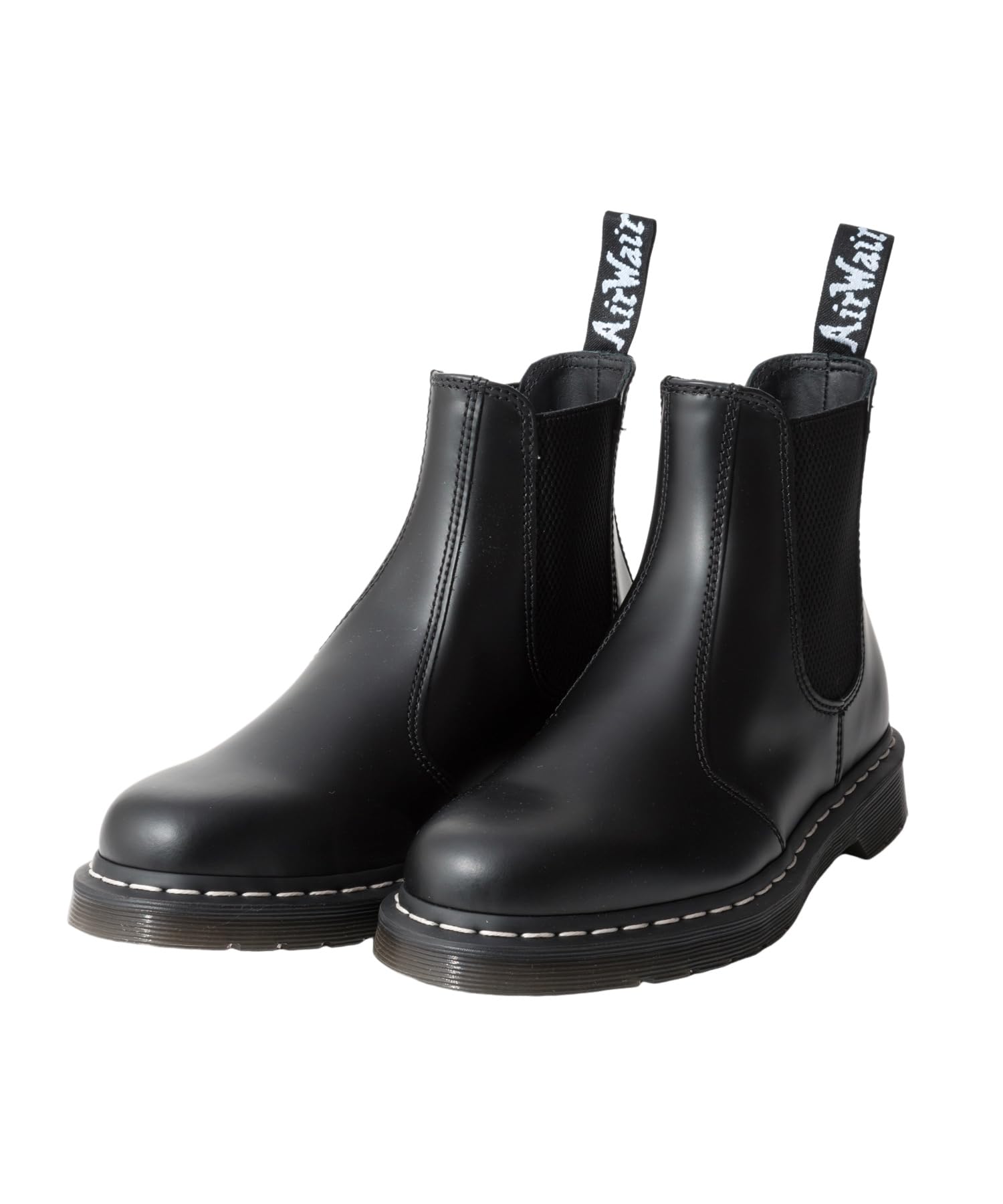 Доктор. Ботинки Челси Dr. Martens 2976 26257001 Белая Строчка Кожаные Черные чёрный