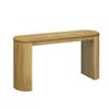 US STOCK Console Table Curved Wood Sofa Table Entryway Table With Unique Vertical Stripe Design For Living Room Foyer Hallway
