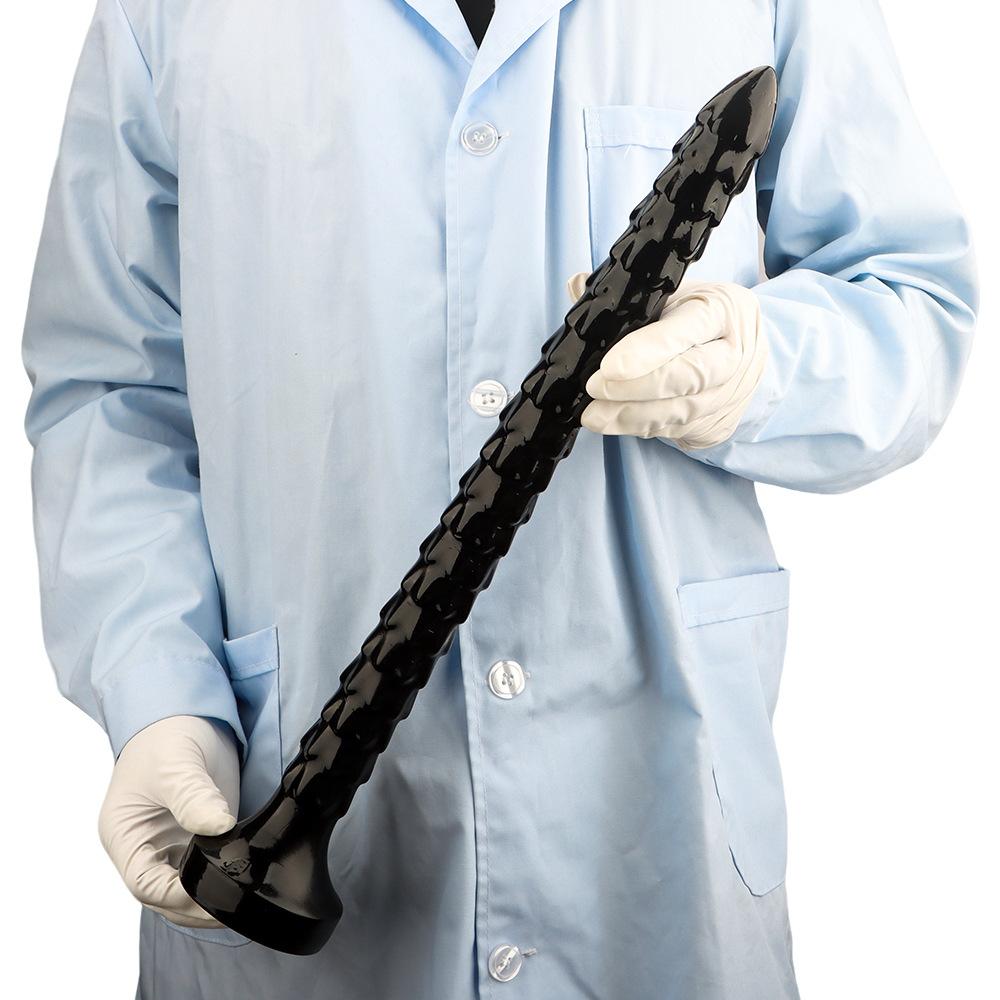 46cm Black PVC Extra Long Anal Plug Dilator Masturbator Sex Toy for Men and Women Dildo Big Dick Realistic Penis
