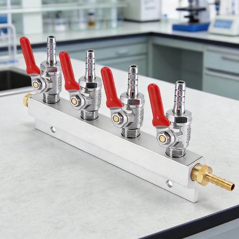 High Quality CO2 Gas Splitter Durable Metal Materials Home Brewing Supplies CO2 Regulator For Beverage Dispensing