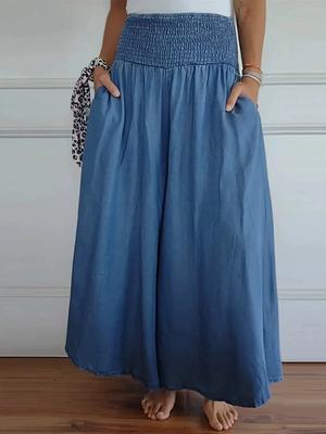 Women's Fashion Casual Drawstring Wide Leg Elastic Waistband Wide Pants
