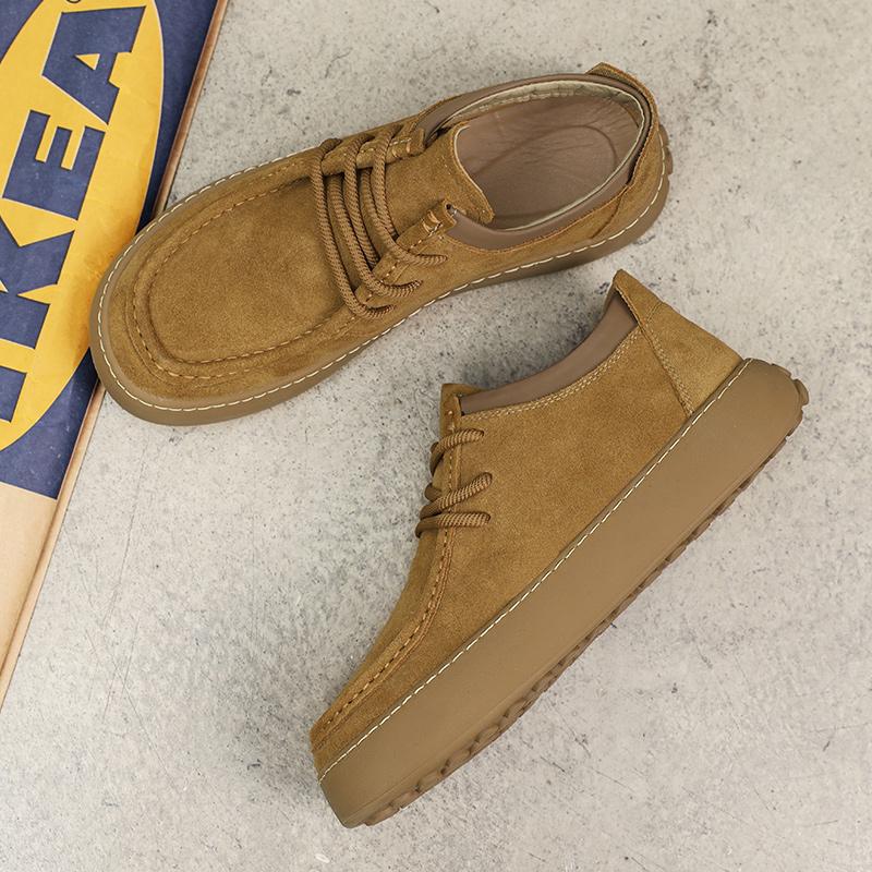 Pánské semišové boty v britském stylu Podzim Zima Nové Plyšové Retro Trend Nízké Boty Pánské Oxfordky Všestranné pro Každodenní Nošení
