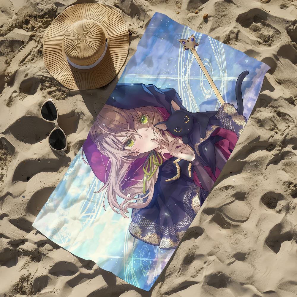 Anime S-ecrets of the Silent Witch Towel Beach Towel Oversized Quick Dry Towel Absorbent Soft Swim BeachTowels for Men Women