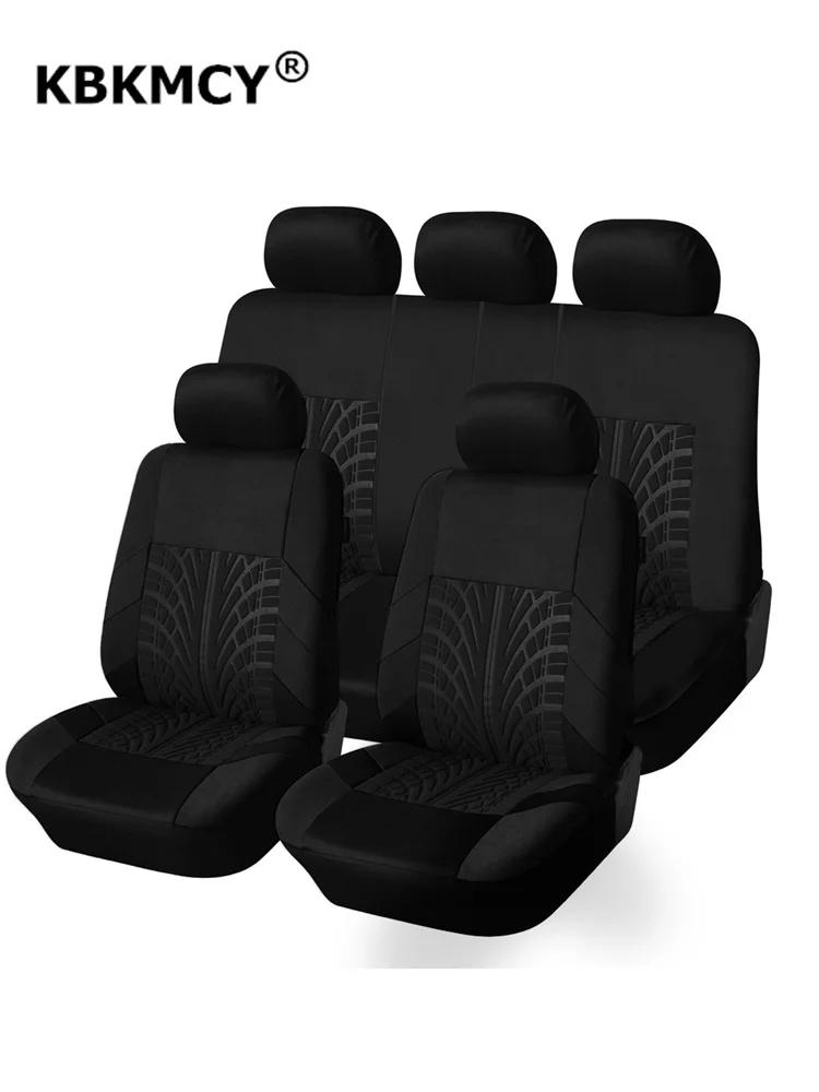Embroidery Car Seat Cover Set Fit for Dacia Duster Sandero Renault Clio Fiat Panda Lancia Ypsilon Universal Car Seat Protection