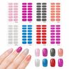 Gel Nail Stickers, 8 Sheets 128 Pieces Semi Cured Nail Stickers for Nail Art with Tools, Waterproof Nail Art Stickers, Easy Apply Nail Glue Stick