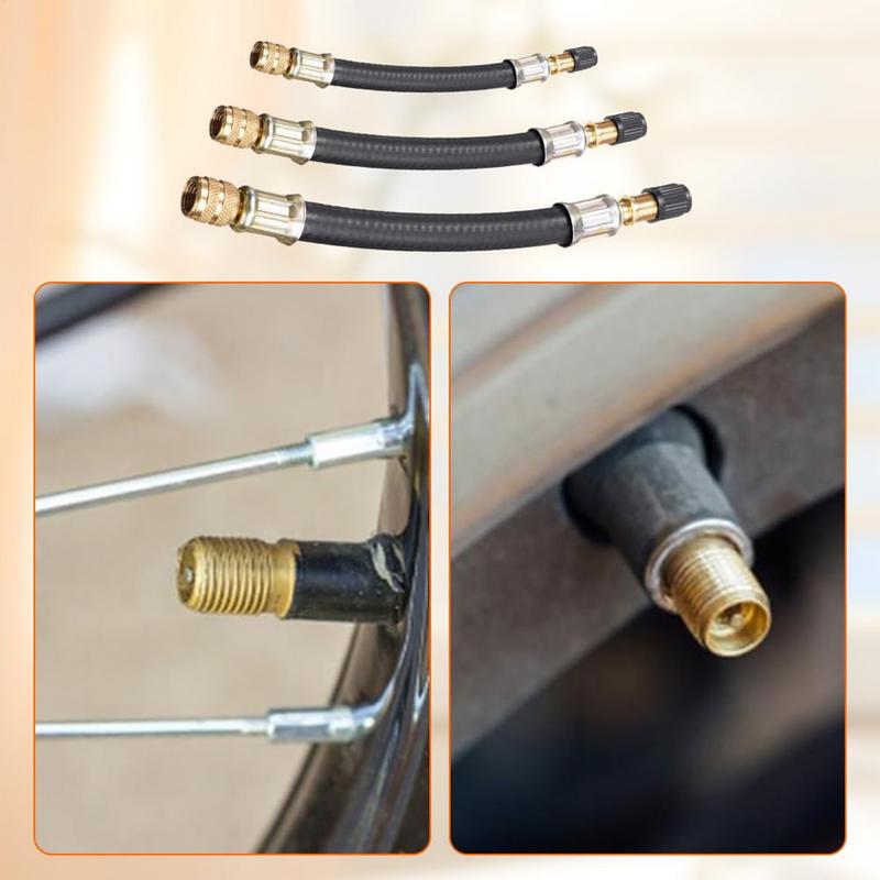 Flexible Rubber Hose Air Compressor Adapter Car Tire Valve Stem Extender for Bicycles Motorcycles Trailers Passenger Strollers