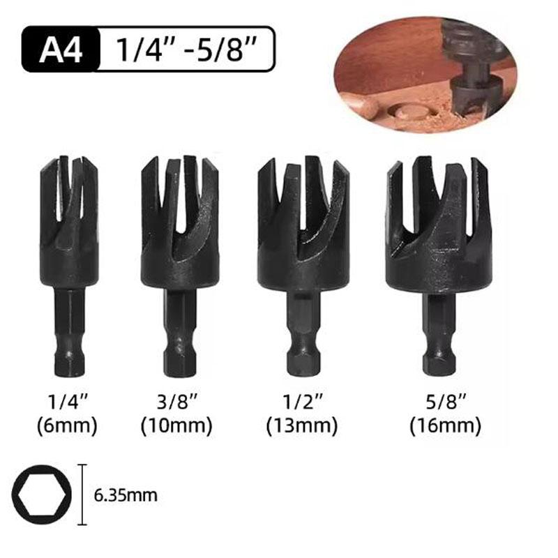 Wood Plug Cutter Drill Bit Set Hex Shank Barrel/Claw Type Wooden Plug Drill Straight and Tapered Hole Cutter Woodworking Tool