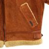 NEXT STAGE Faux Cowhide Mouton Jacket L Brown Padded Fleece Lining Bomber Men's Used