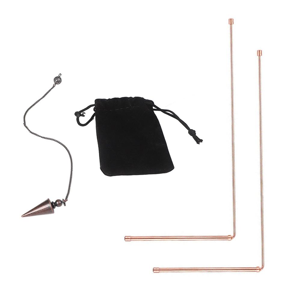 1set Metal Detector Rod 99.9% Copper Detector Rod Divining Dowsing Rods For Water Treasure Gold Finding Tools Paranormal Event